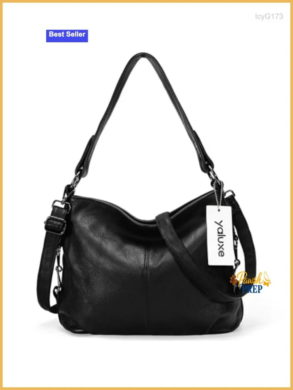 Genuine Leather Hobo Shoulder Bag Crossbody Purse with Removable Strap